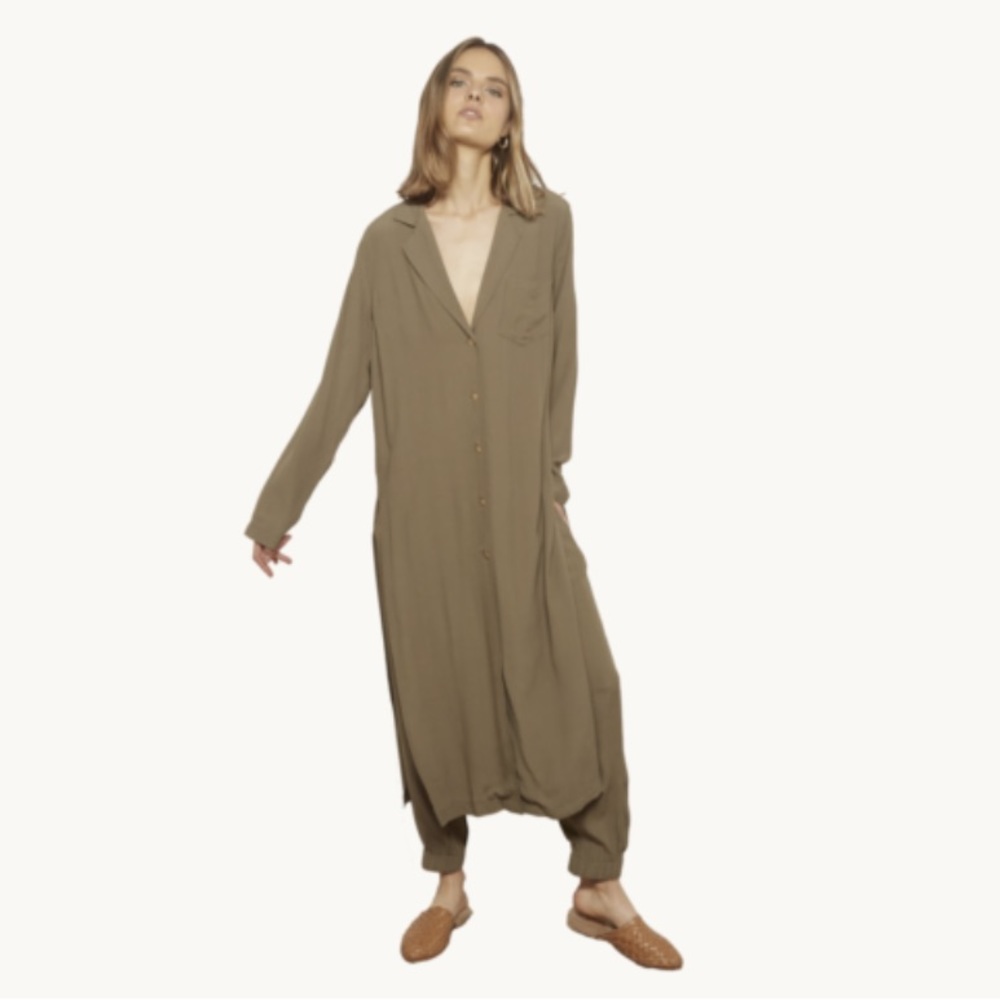 The Odells Ella Placket Tunic, Size Small. Perfect condition. Olive Green